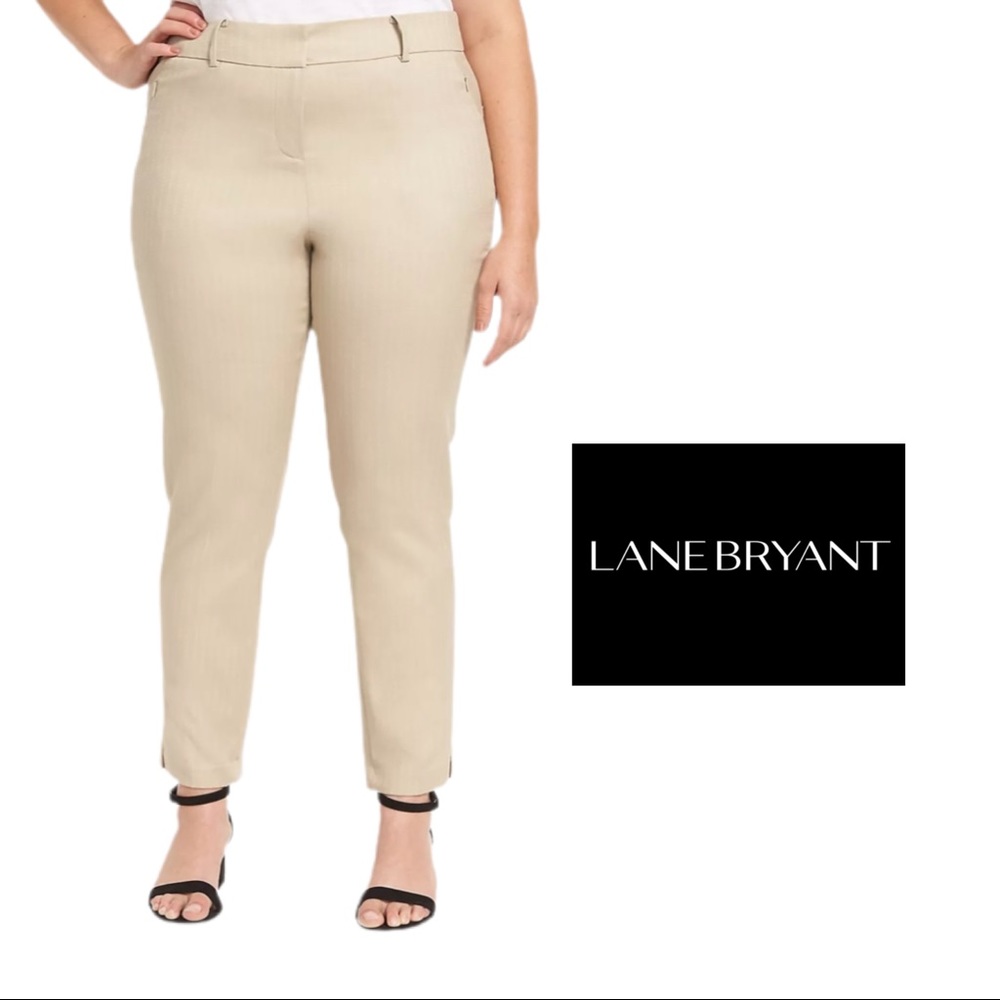NEW Lane Bryant Lena Crop Tan Curvy Sexy Fit Pants